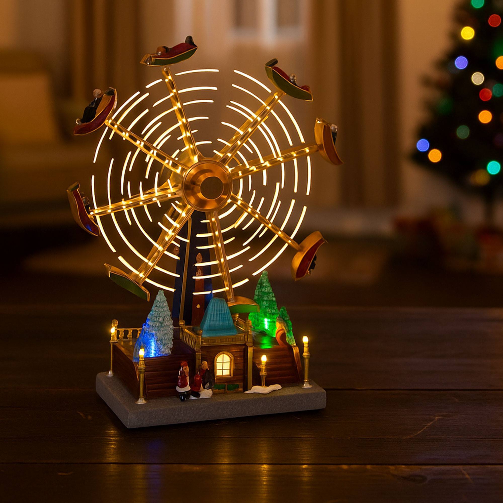 Atracción de feria navideña con led, música y movimiento 36,5x19x47,6cm