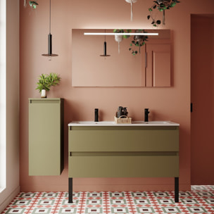 Ensemble double vasque 2 tiroirs + miroir - HUDSON
