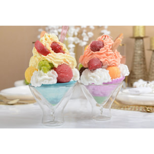 Lot de 4 coupes a glaces double paroi