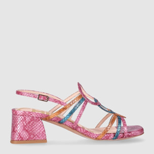 Sandalias de Piel Sintética - Multicolor - Tacón: 5 cm