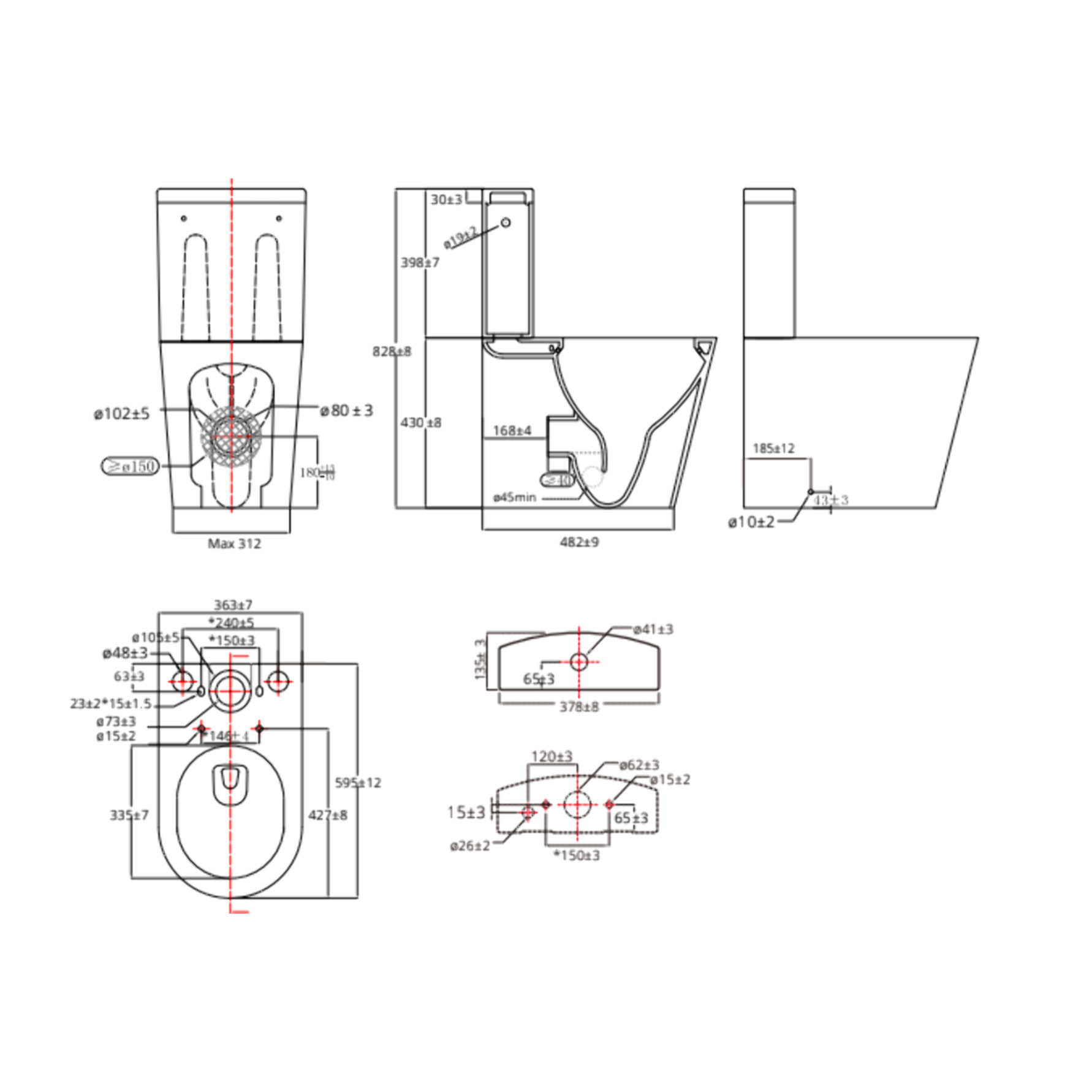 Brevis WC à poser sans bride + abattant softclose (SATBRE031RREXVP-SP)