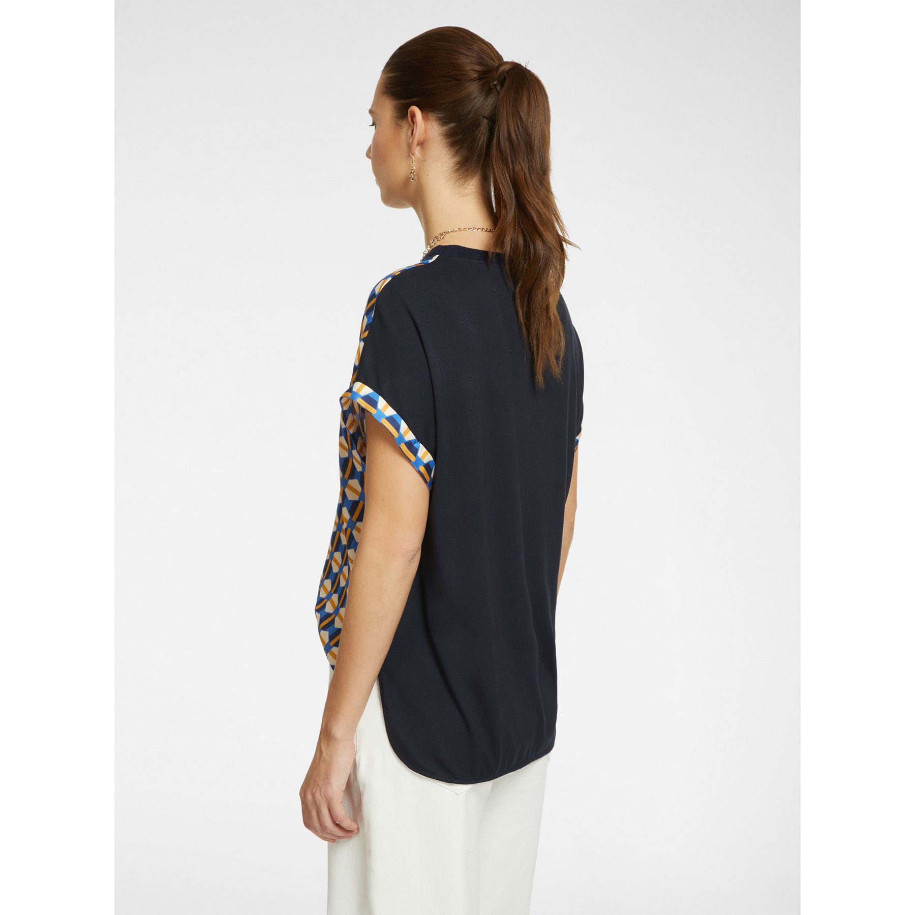 Elena Mirò - Camiseta con frente estampado - Azul aciano