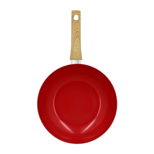 Wok 28cm avec revêtement céramique rouge - tous feux COLORAMA