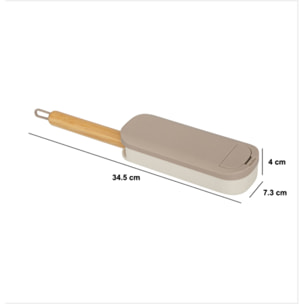Brosse à textile avec manche en bambou gris 7,3x4cm