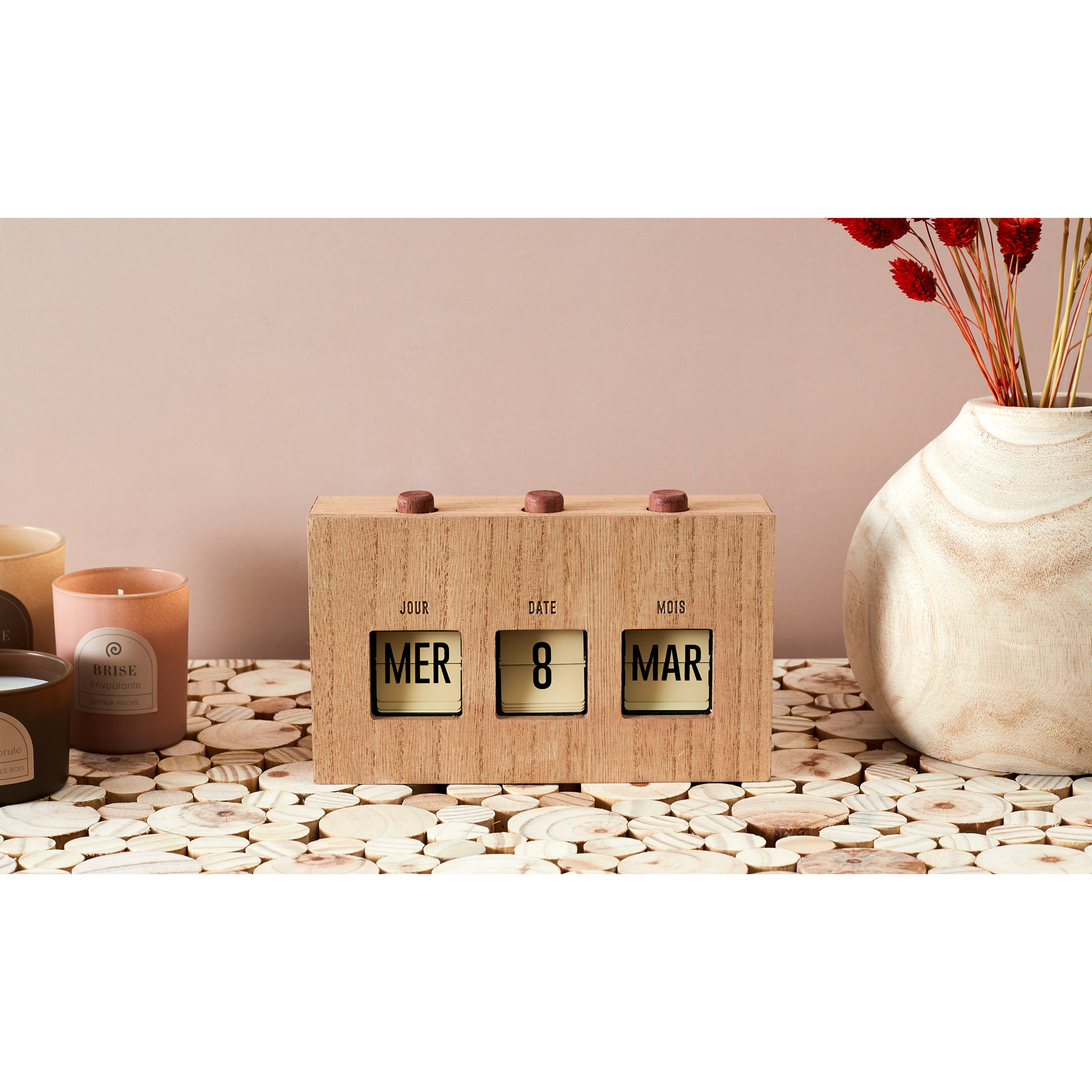 Calendrier Flip Flap Deco Effet Bois