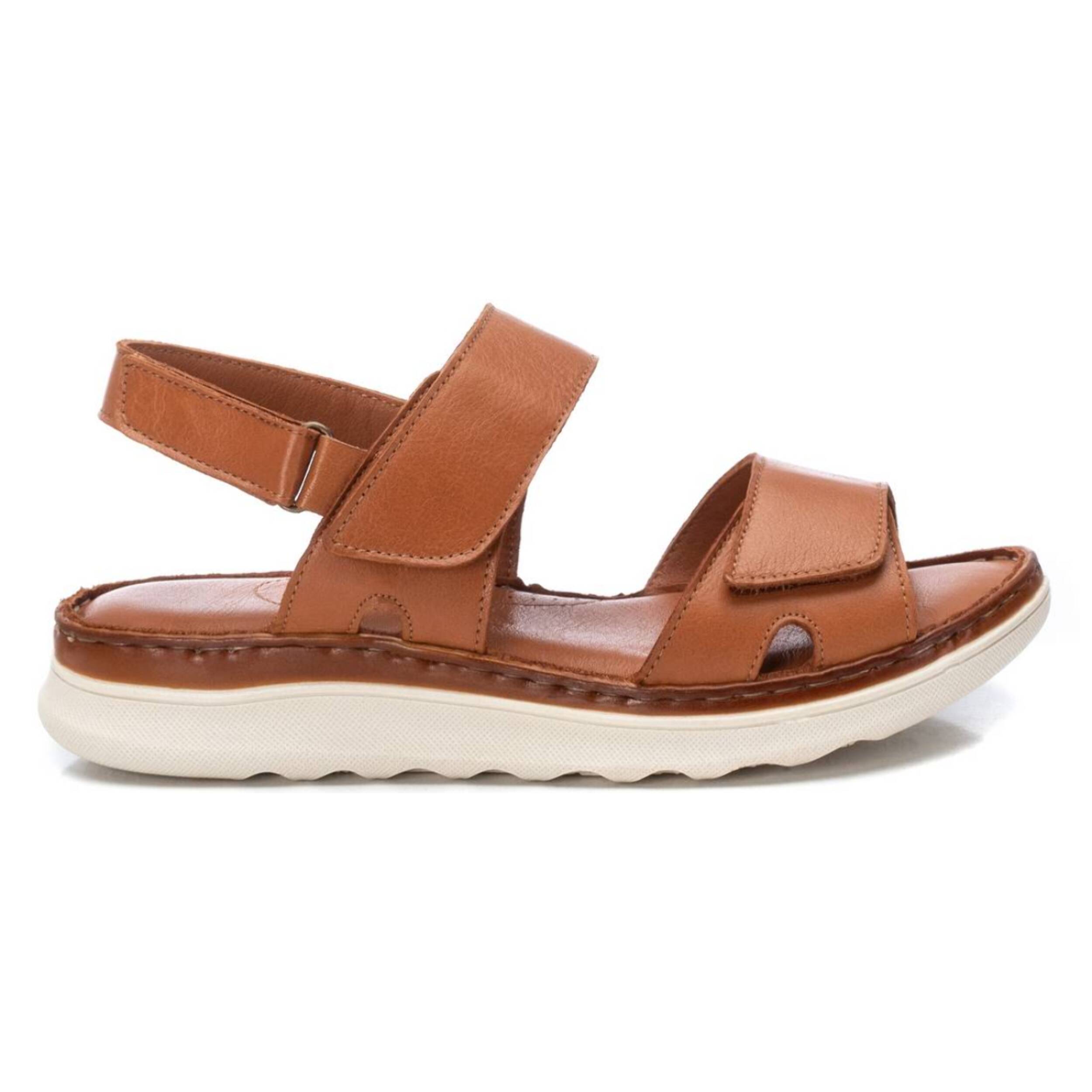 Sandalia de piel camel