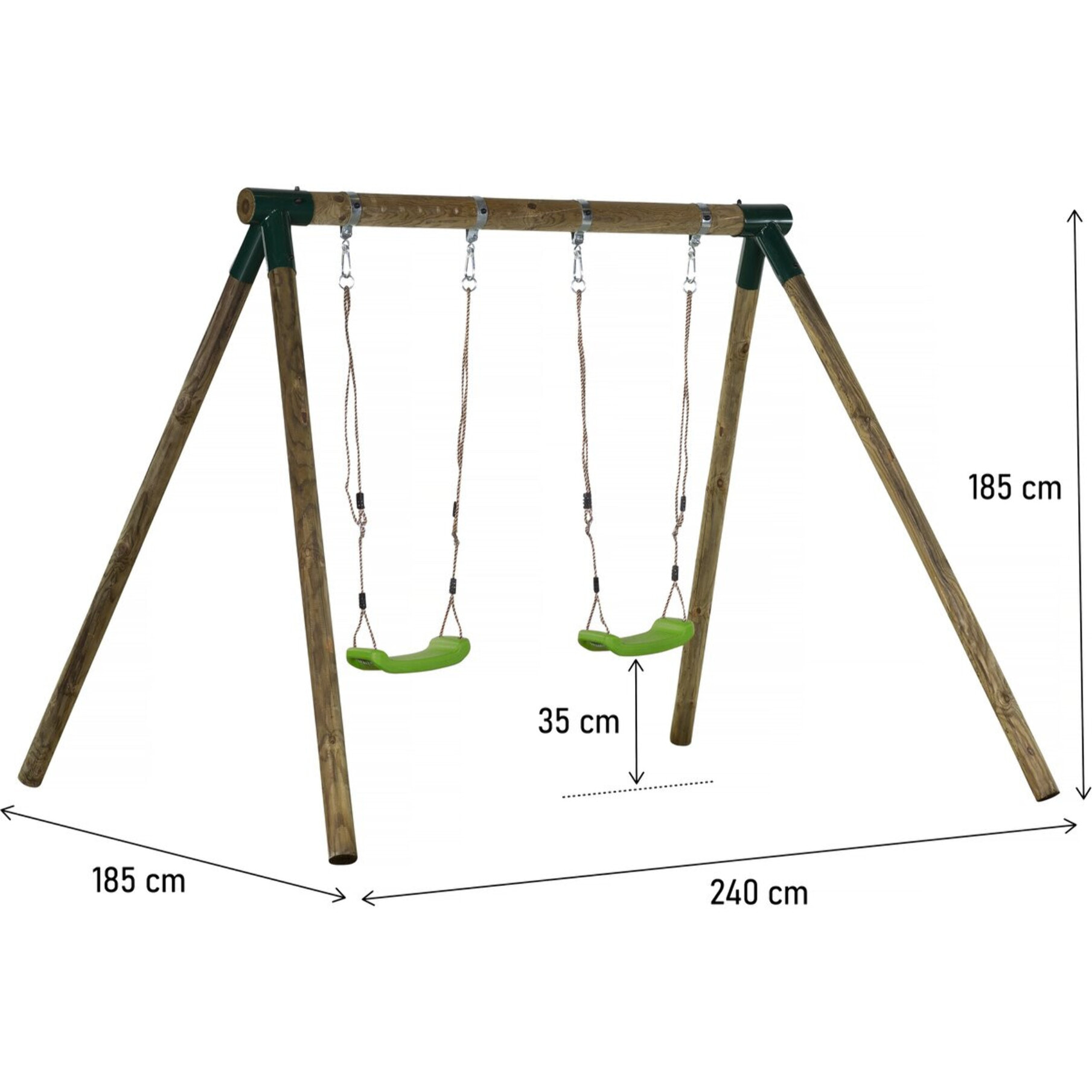 Portique bois "Eden" - Avec 2 balançoires.