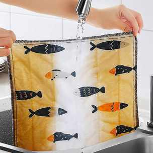 20 paños de cocina de algodón peces joybos