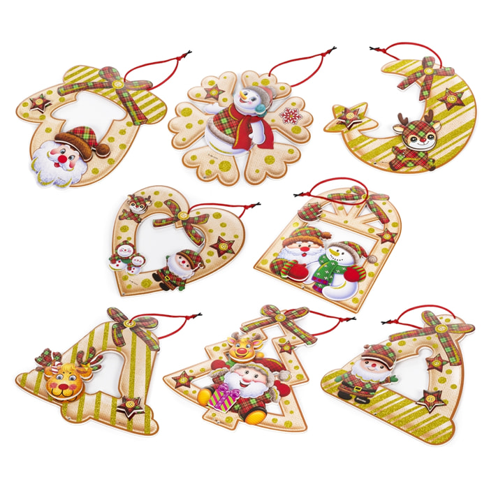 DAM Pack de 2 colgantes navideños. 8 diseños aleatorios. 27x2x28 Cm. Color: Multicolor