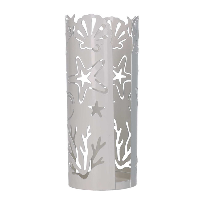 Portabicchiere in metallo mare bianco tondo cm ø8h20