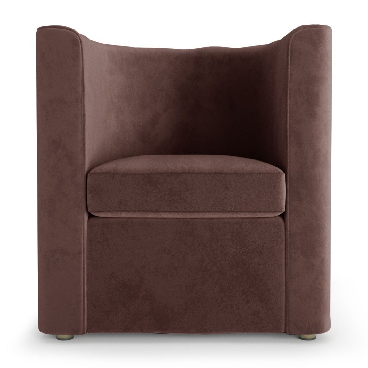 Fauteuil vintage en velours marron