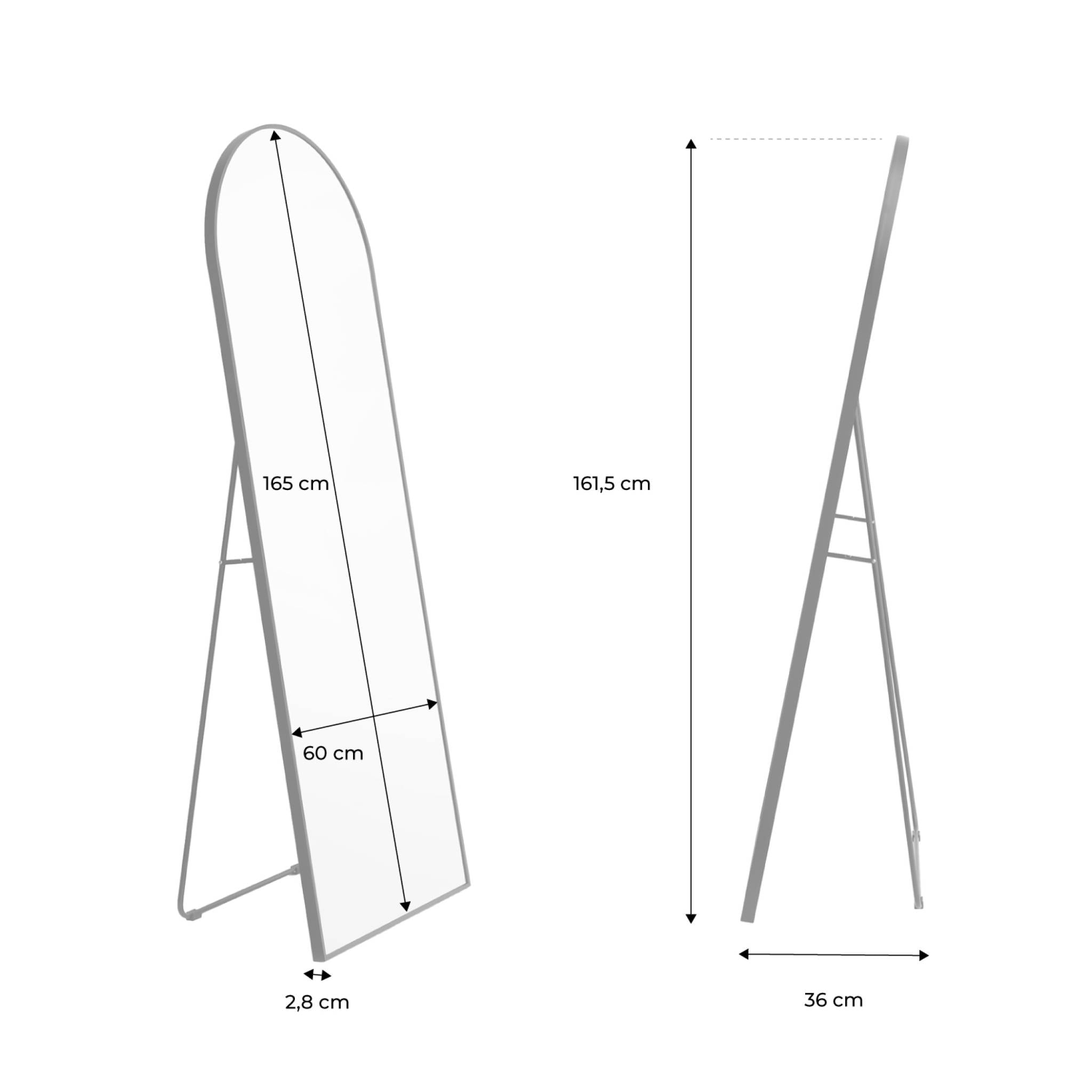 Miroir sur pied aluminium JUSTIN