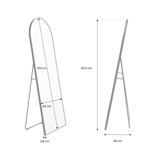 Miroir sur pied aluminium JUSTIN