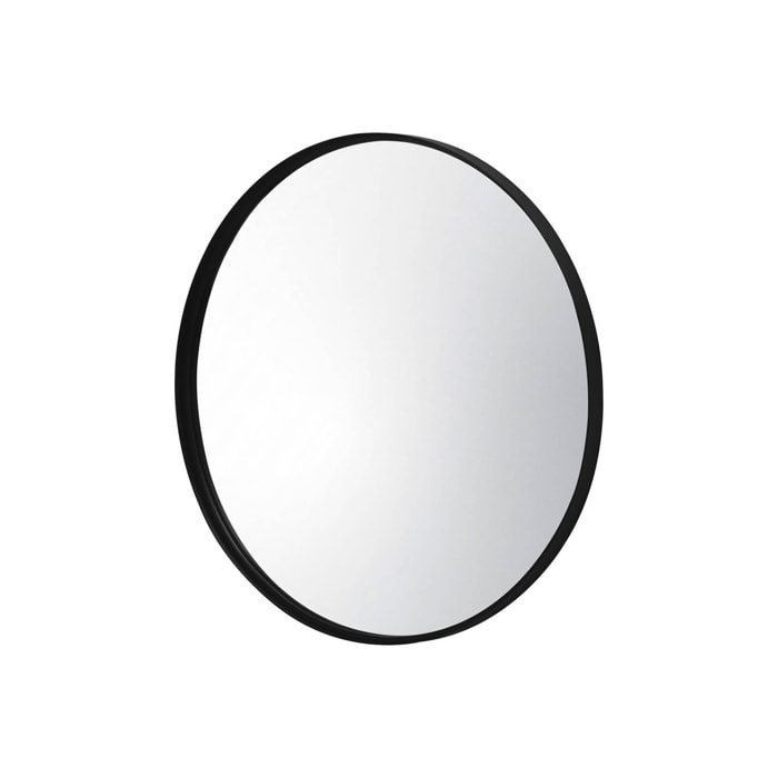 Miroir rond en métal Ø60cm MABEL. noir