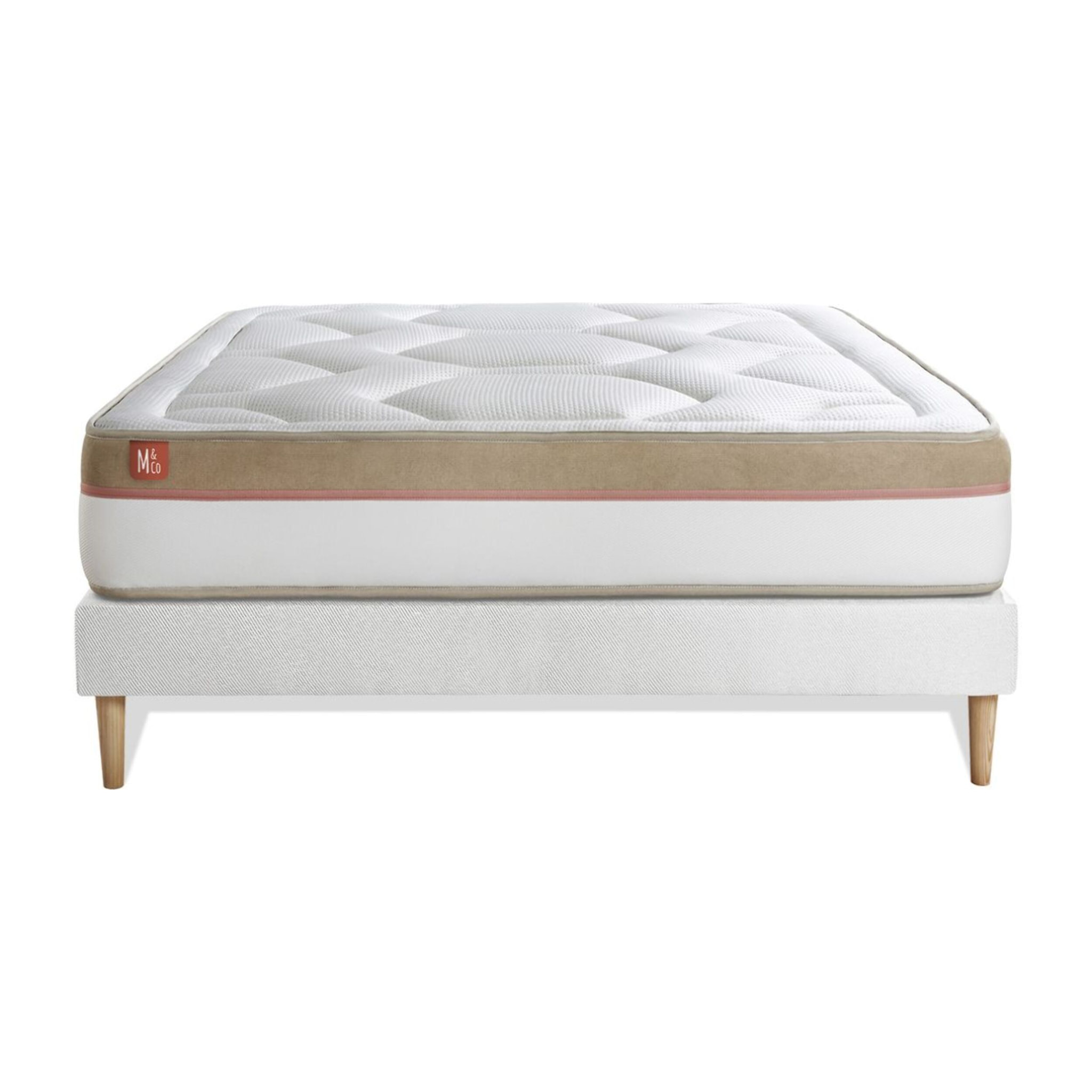 Ensemble - Matelas Mémoire de forme 30cm d'épaisseur - 7 zones de confort - Confort ferme - Sommier tapissier en kit - 2 places