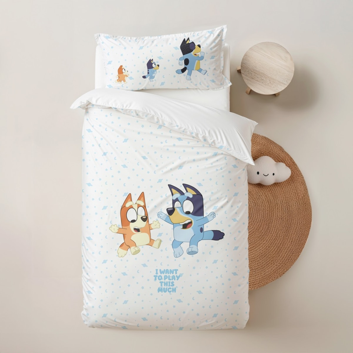Funda nordica BLUEY + funda almohada 45x110