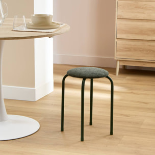 Tabouret rond empilable avec assise velous Flexy vert
