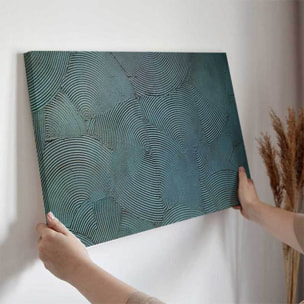 Tableau relief cercles vert texturé Toile imprimée