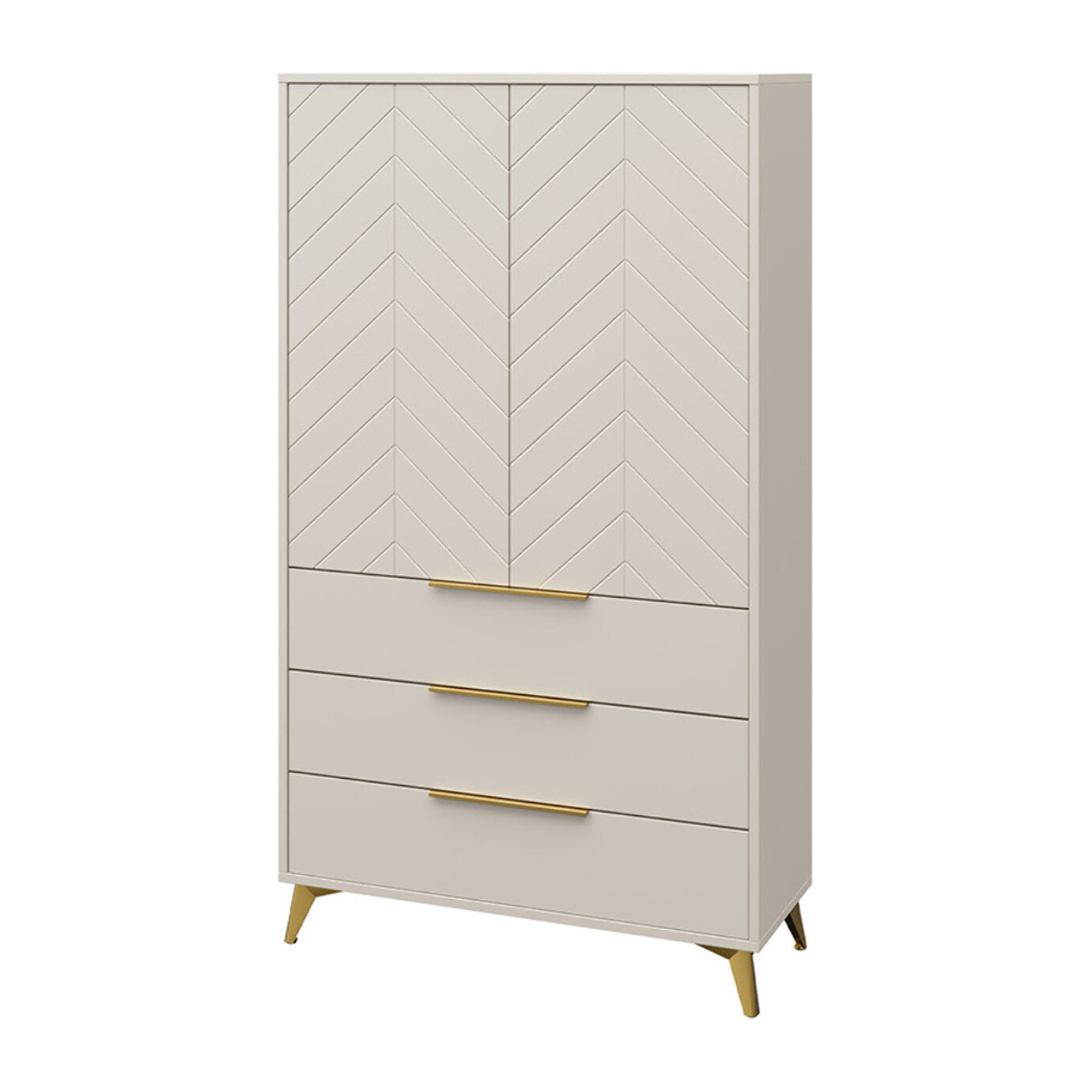 Boccioni - buffet haut - beige - 3 tiroirs et 2 portes - 104x180 cm - Beige