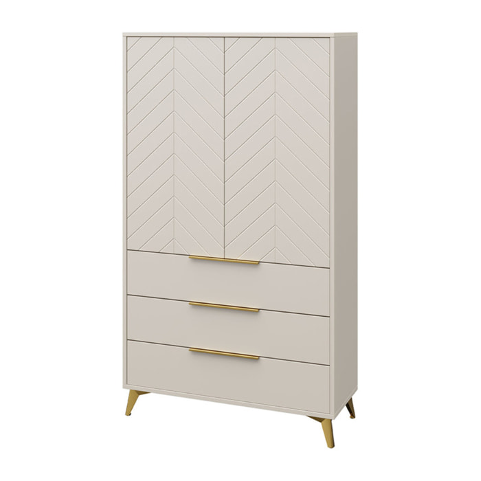 Boccioni - buffet haut - beige - 3 tiroirs et 2 portes - 104x180 cm - Beige