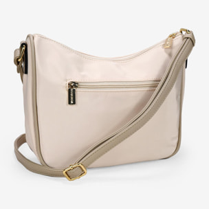 Bolso bandolera beige con bordado