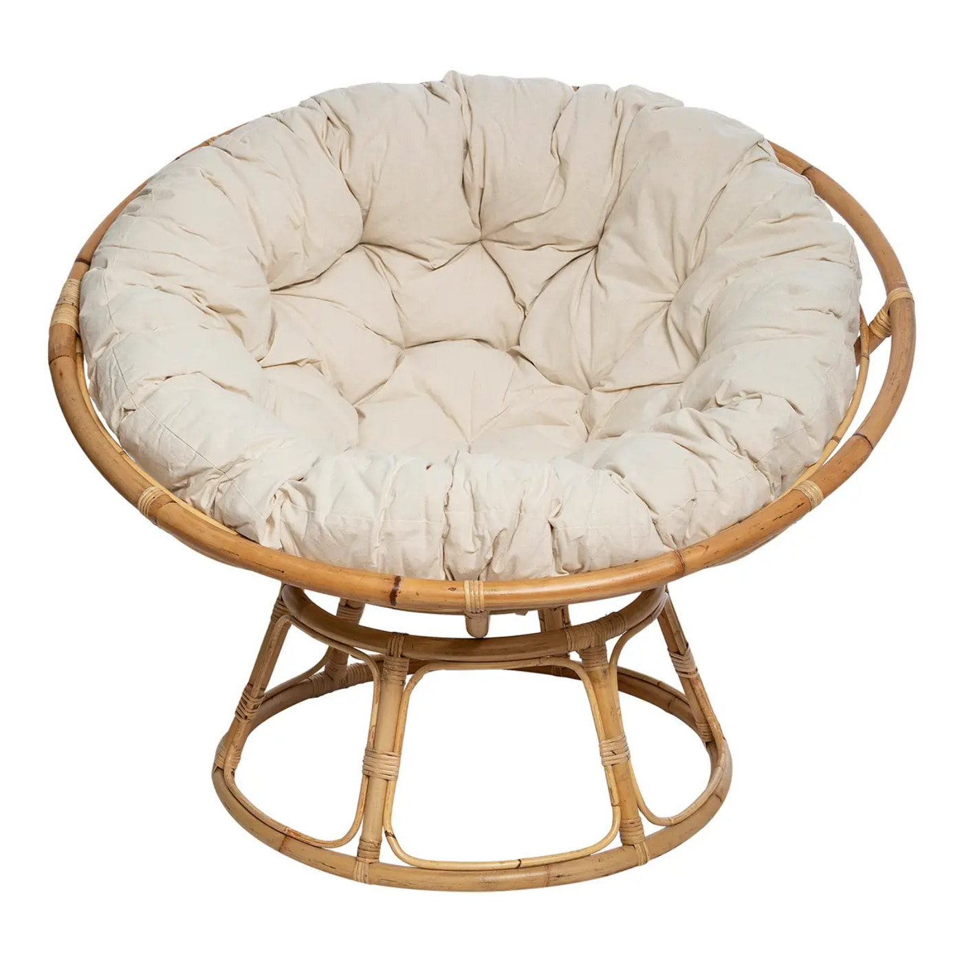 Fauteuil "Seram" rotin tissu beige