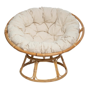 Fauteuil "Seram" rotin tissu beige