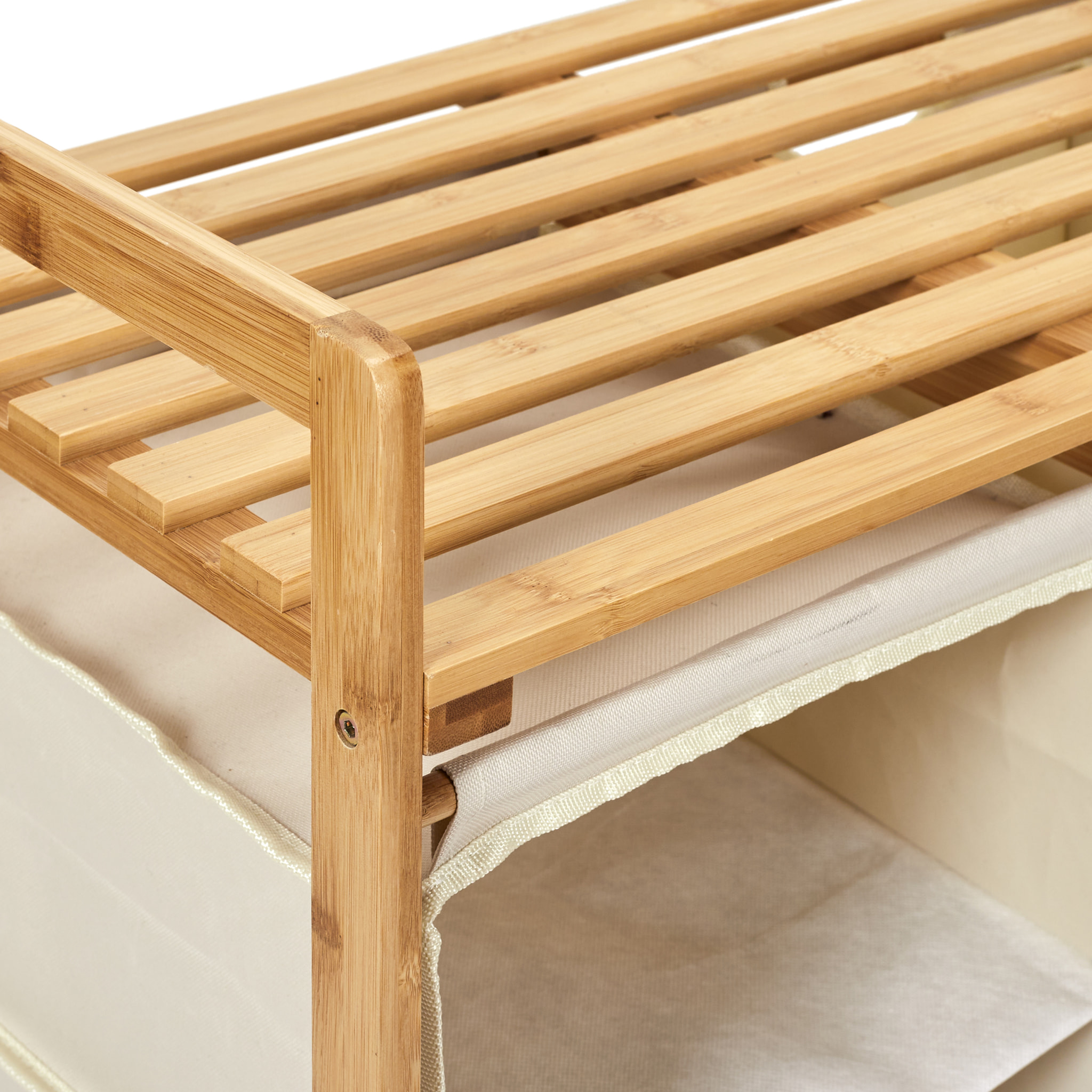 Rangement Compartiments Support Bambou