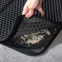 Tappetino per lettiera per gatti - nero - 43x60x1,5 cm