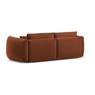 Canapé modulable "Maurie" 3 places en chenille brique