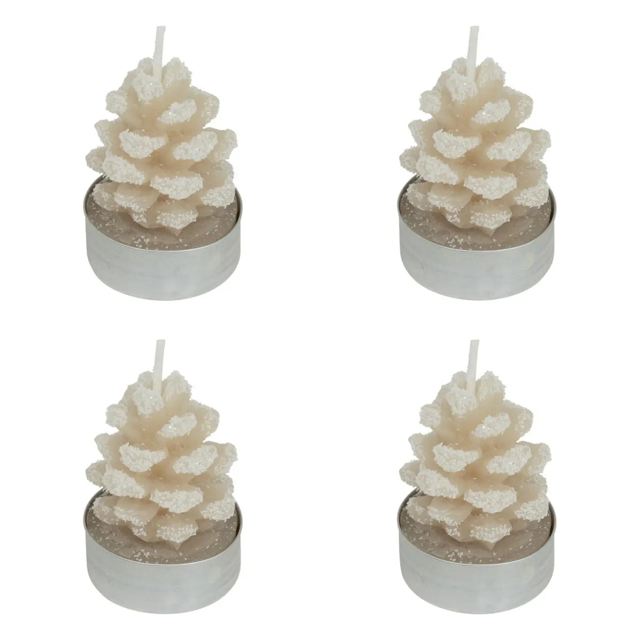 Lot de 4 bougies chauffe-plats 100g pomme de pain enneigée