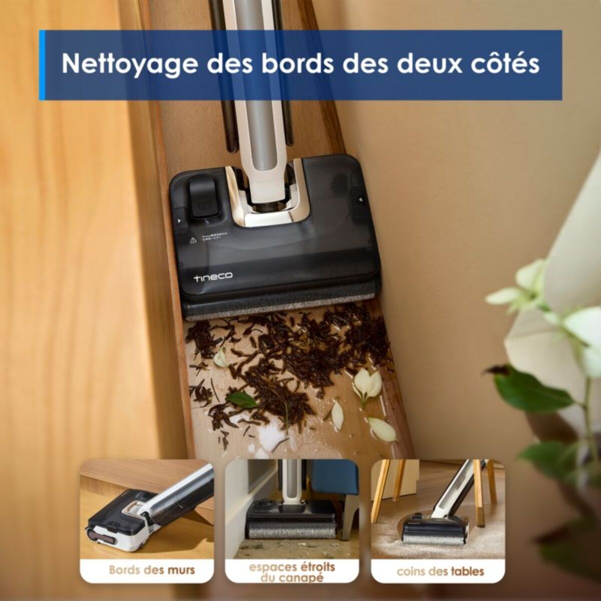 Aspirateur laveur TINECO Floor One I7 Fold Premium Blanc