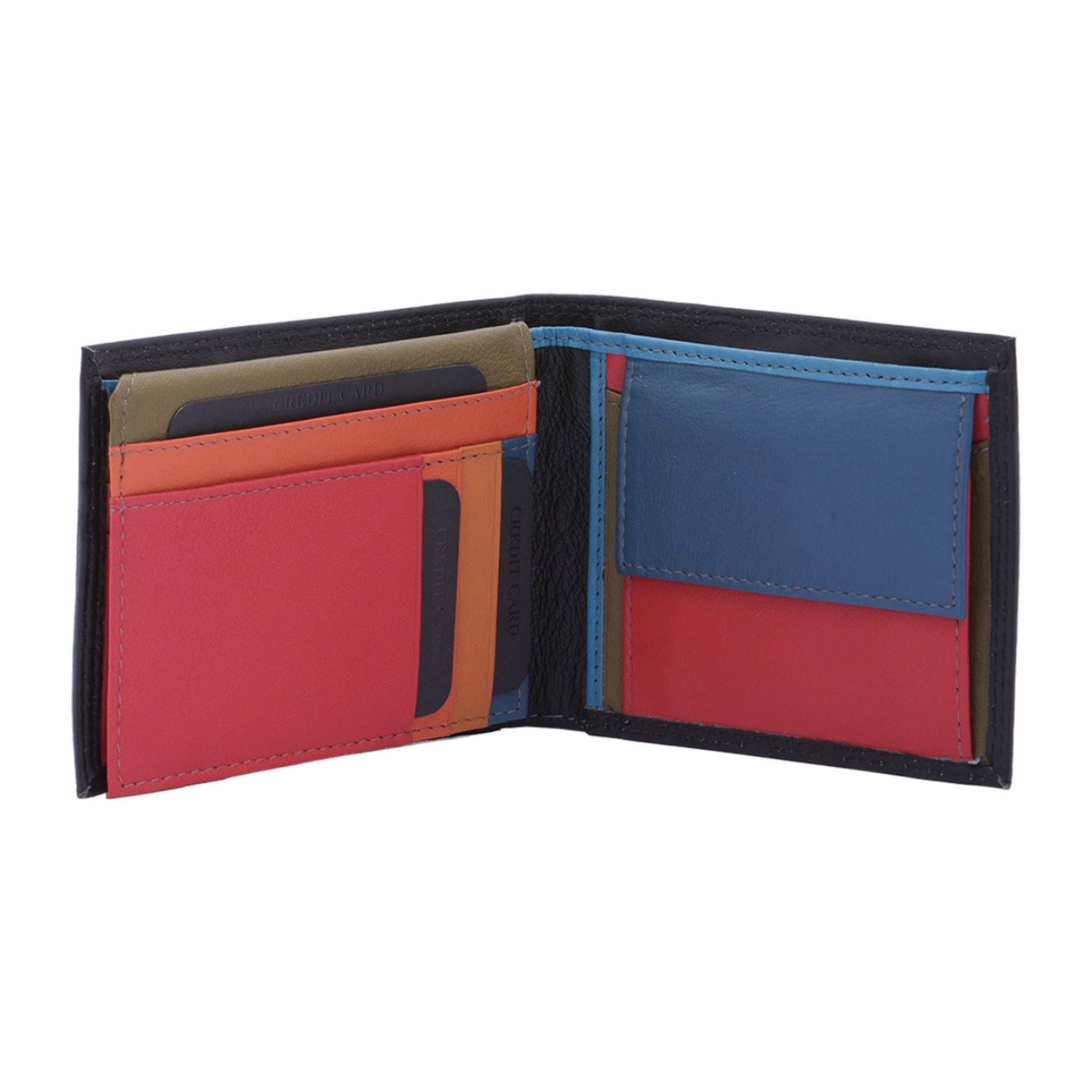 Portafoglio uomo in vera pelle - Modello False - Casual - 10.0 x 12.0 x 3.0 cm