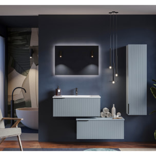 MOBILE DA BAGNO CANNES 90 AZZURRO CAPRI OPACO- 6 PEZZI