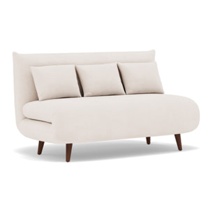 Lumi - Banquette convertible clic-clac 2 places en velours côtelé - Beige