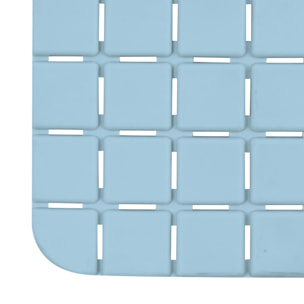 Tapis Fond de baignoire antidérapant Caoutchouc QUADRO 36x76cm Bleu ciel MSV