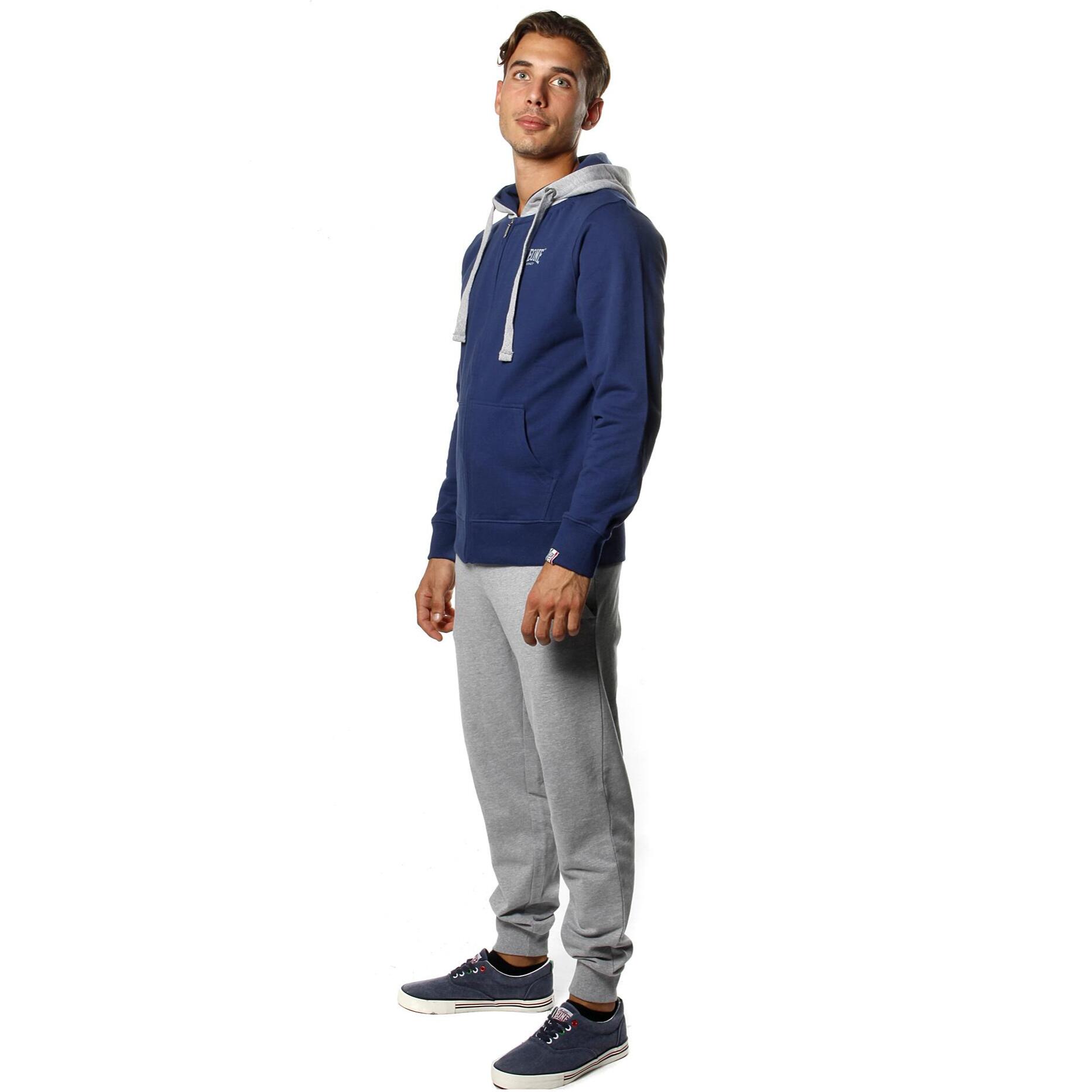 Chándal de invierno cepillado para hombre Leone Basic Vintage con capucha y cremallera