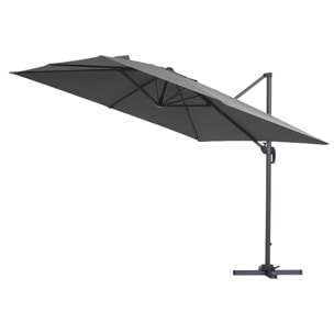 Parasol jardin déporté "Sun 3" - 3 x 3 m - Gris