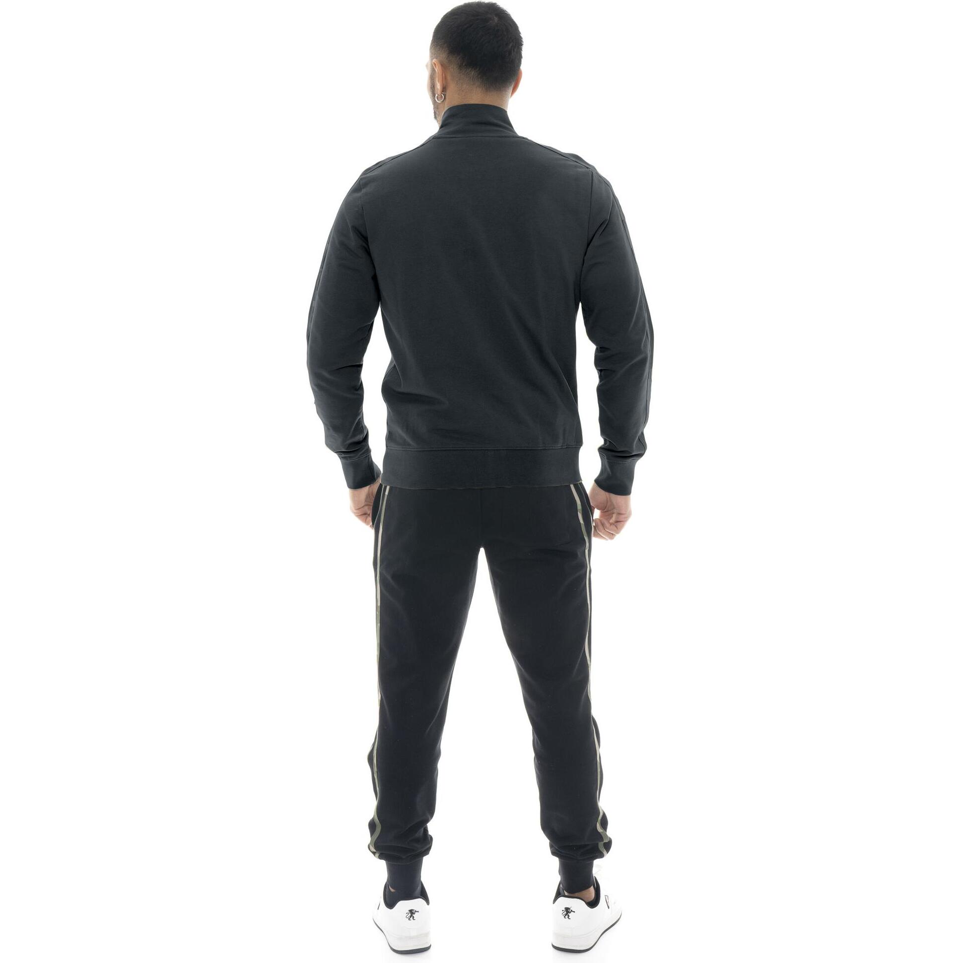Tuta da uomo in cotone non garzato con colletto e zip Leone Military 1947