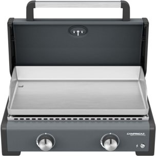 Plancha gaz CAMPINGAZ SIGMA 2 PRO 2 brûlreurs avec couvercle de cuisson à poser , 58x36 cm