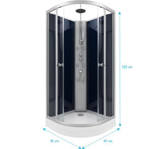 Cabine de douche 1/4 de cercle - 85x85x225cm - NIGHTY