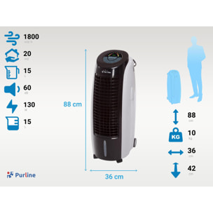 Climatizador evaporativo portatil con 6 velocidades y temporizador RAFY 100 PURLINE