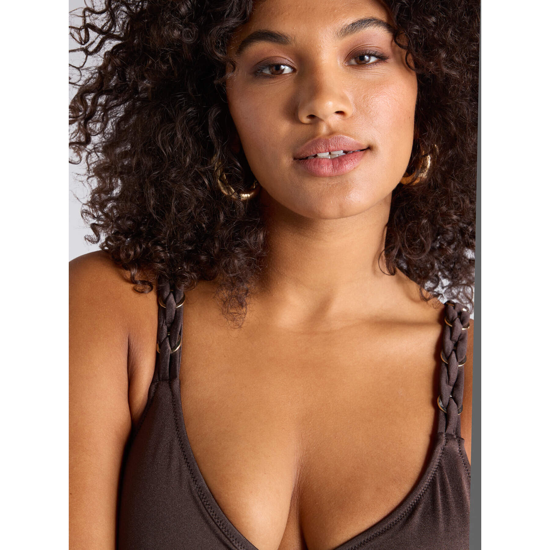 Fiorella Rubino - Costume intero tummy control arricciato - Marrone