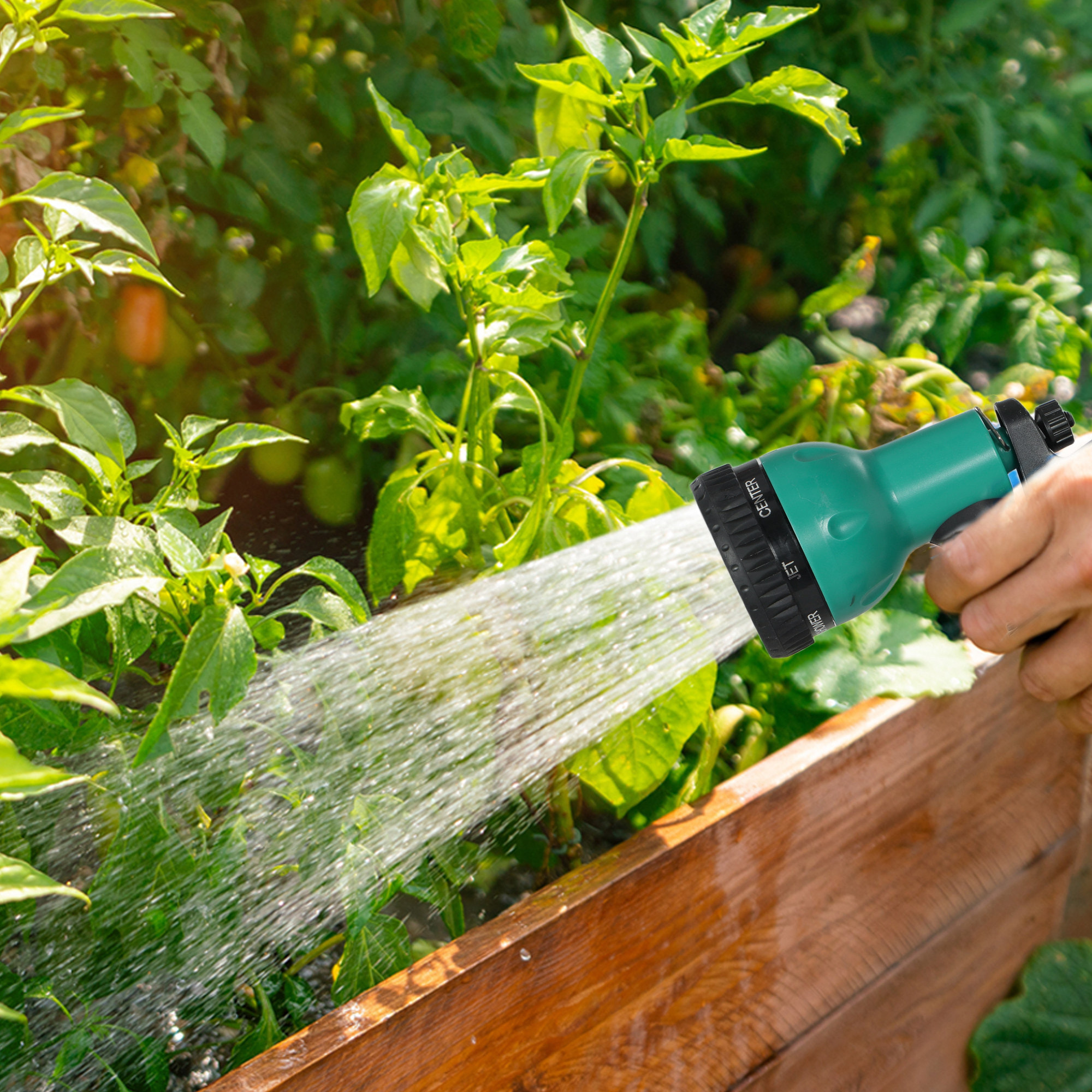 Dévidoir mural enrouleur automatique pivotant 180° tuyau 25 + 2 m avec lance arrosage 7 modes support mural intégré gris clair vert