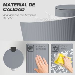 Cubo de Basura Cocina con Pedal, 30L, Papelera de Cocina Metálico con Tapa de Cierre Suave y Cubo Extraíble, para Dormitorio, Oficina, Estudio y Salón, 36x30x60,5 cm, Gris Oscuro