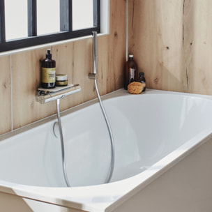 Pommeau de douche Shift+ rond 2 jets chromé + flexible