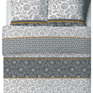 Parure De Couette 3pcs avec Taies oreiller 100% Coton 57 Fils/cm2-vega Gold