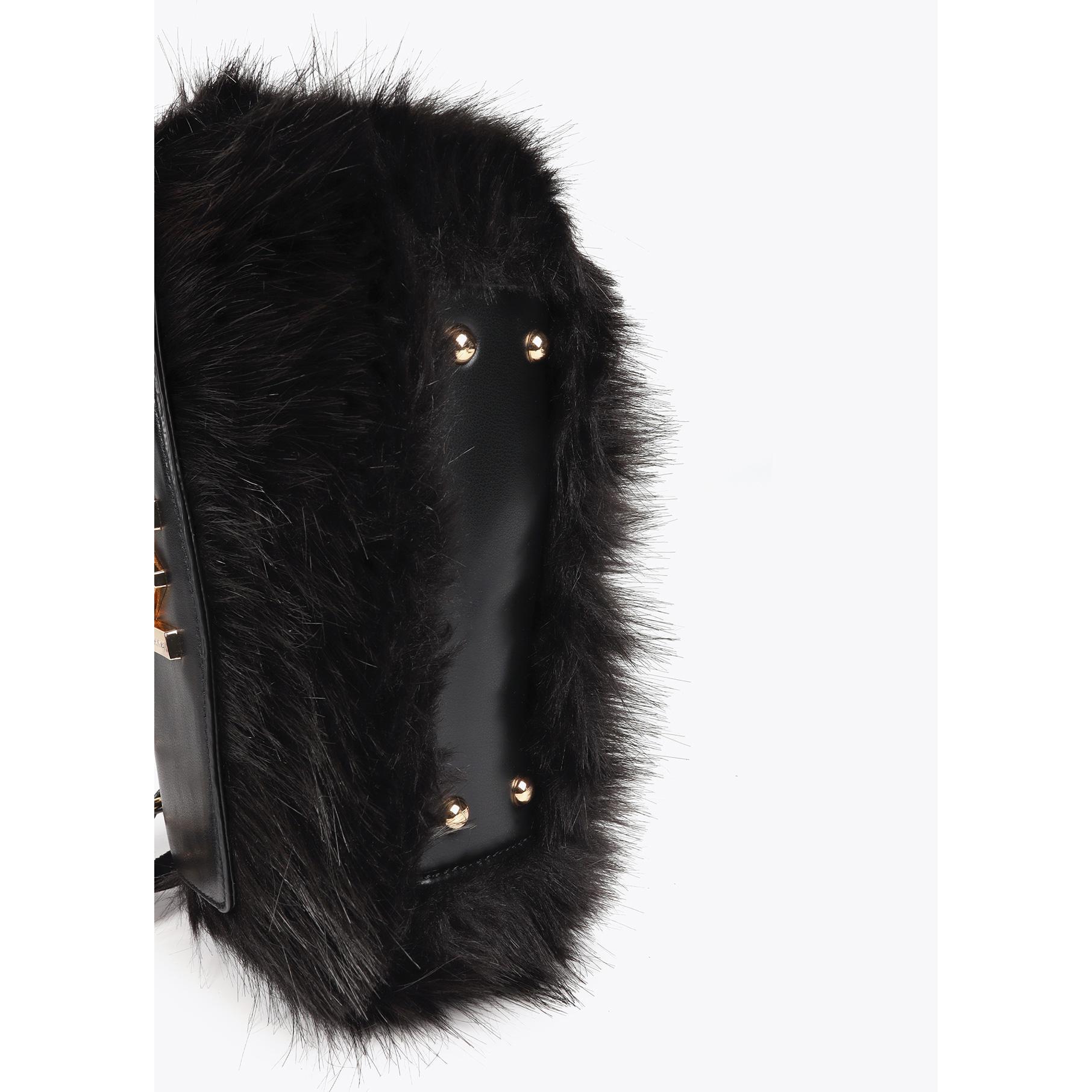 Tracolla in pelle effetto pelo