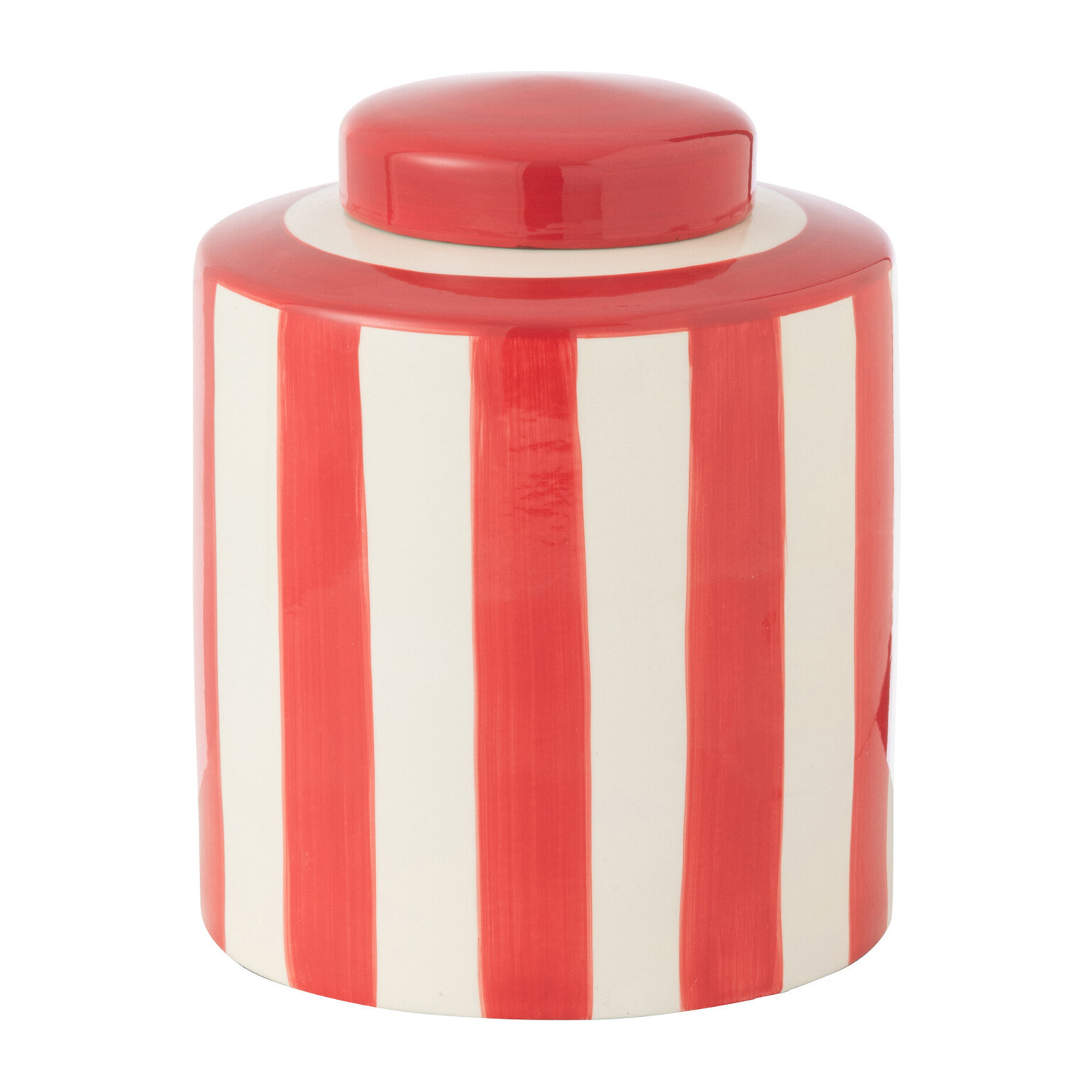 J-Line urne Listra lignes  - porcelaine - rouge/blanc