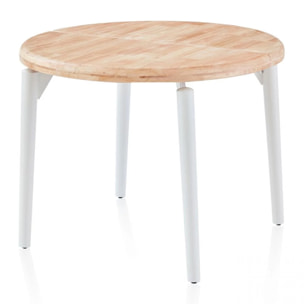 Mesa redonda extensible Padma Blanco - Roble